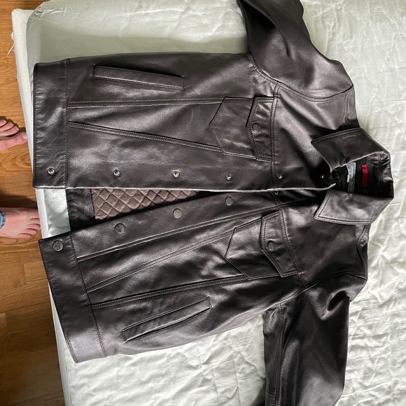 Espresso Brown Michael Kors leather jacket - Picture 2 of 6